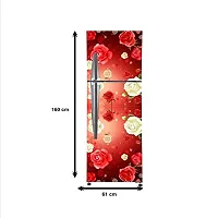 Sky Decal Decorative red Flower with White Flower Vinyl Fridge Cover Wallpaper Poster Adhesive Vinyl Sticker Fridge wrap Decorative Sticker (PVC Vinyl Covering Area 60cm X 160cm)-thumb3