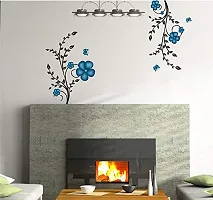 Sky Decal Decorative Flower Leaves with Home Decorative Multicolour Wall Sticker for Home Decor (PVC Vinyl Multicolour)-thumb2