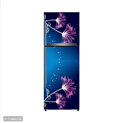 Sky Decal Violet Flower Leaves Star Vinyl Fridge Cover Wallpaper Poster Adhesive Vinyl Sticker Fridge wrap Decorative Sticker (PVC Vinyl Covering Area 60cm X 160cm)-thumb3