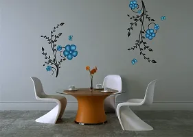 Sky Decal Decorative Flower Leaves with Home Decorative Multicolour Wall Sticker for Home Decor (PVC Vinyl Multicolour)-thumb1