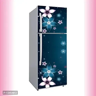 Abstract Decorative Pink Flower Vinyl Fridge Cover Wallpaper Poster Adhesive Vinyl Sticker Fridge wrap Decorative Sticker (PVC Vinyl Covering Area 60cm X 160cm)-thumb0