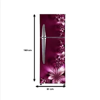 Sky Decal PVC Vinyl Decorative Violet Flower Leaves Decorative Sticker for Fridge (Multicolor, 60cm X 160cm)-thumb3