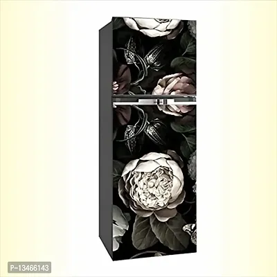 Sky Decal Abstract Flower Design Fridge Wallpaper Poster self Adhesive Vinyl Fridge wrap Decorative Wall Sticker (PVC Vinyl Multicolor) Size 60x160 cm-thumb2