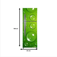 3D Water Drops Green Effect Fridge Wallpaper Poster Adhesive Vinyl Sticker Fridge Wrap Decorative Wall Sticker (PVC Vinyl Multicolor) Size 60x160 cm-thumb2