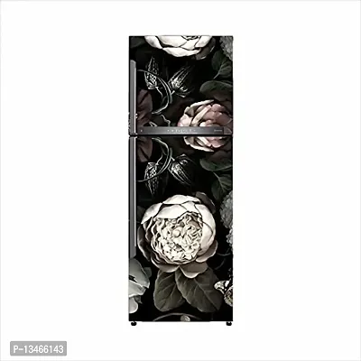 Sky Decal Abstract Flower Design Fridge Wallpaper Poster self Adhesive Vinyl Fridge wrap Decorative Wall Sticker (PVC Vinyl Multicolor) Size 60x160 cm-thumb3