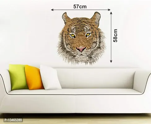 Sky Decal Abstract Tiger Multicolour Wall Sticker for Home Decor (PVC Vinyl Covering Area 57cm X 58cm)-thumb3