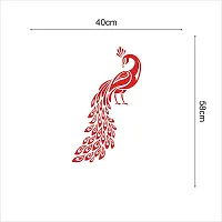 Sky Decal red Peacock Wall Sticker for Home Decor (PVC Vinyl Covering Area 40cm X 58cm)-thumb2