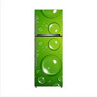 3D Water Drops Green Effect Fridge Wallpaper Poster Adhesive Vinyl Sticker Fridge Wrap Decorative Wall Sticker (PVC Vinyl Multicolor) Size 60x160 cm-thumb1