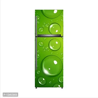 3D Water Drops Green Effect Fridge Wallpaper Poster Adhesive Vinyl Sticker Fridge Wrap Decorative Wall Sticker (PVC Vinyl Multicolor) Size 60x160 cm-thumb2