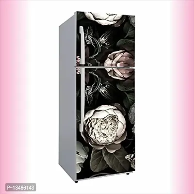 Sky Decal Abstract Flower Design Fridge Wallpaper Poster self Adhesive Vinyl Fridge wrap Decorative Wall Sticker (PVC Vinyl Multicolor) Size 60x160 cm