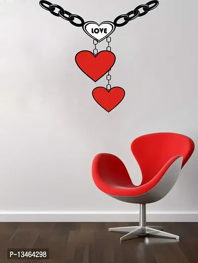 Sky Decal Lovely Heart Multicolour Wall Sticker for Home Decor (PVC Vinyl Covering Area 58cm X 58cm)