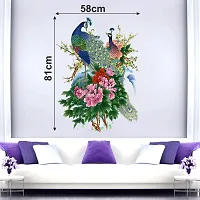 Sky Decal Lovely Peacock Multicolour Wall Sticker for Home d?cor (PVC Vinyl Covering Area 81cm X 58cm)-thumb2