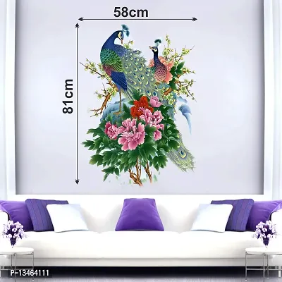 Sky Decal Lovely Peacock Multicolour Wall Sticker for Home d?cor (PVC Vinyl Covering Area 81cm X 58cm)-thumb3