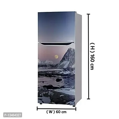 Sky Decal Night Moon Snow Mountain Water Wallpaper Poster Adhesive Vinyl Sticker Fridge wrap Sticker (PVC Vinyl Covering Area 60cm X 160cm)-thumb3