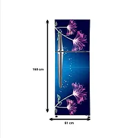 Sky Decal Violet Flower Leaves Star Vinyl Fridge Cover Wallpaper Poster Adhesive Vinyl Sticker Fridge wrap Decorative Sticker (PVC Vinyl Covering Area 60cm X 160cm)-thumb3