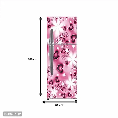 Sky Decal Decorative QUTE Hearts Pink Abstract Effect Fridge Wallpaper Poster self Adhesive Vinyl Fridge wrap Decorative Wall Sticker (PVC Vinyl Multicolor) Size 60x160 cm-thumb4