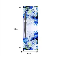 Sky Decal Decorative Blue  White Flowers with White Abstract Effect Extra Large Abstract Wall Fridge Sticker(PVC Vinyl)-thumb3