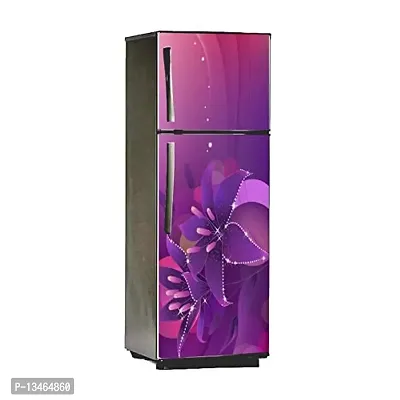Decorative Design with Dark voilate  Dark Off White Colour Abstract Wallpaper Poster Extra Large Fridge Sticker (PVC Vinyl Covering Area 61cm X 160cm)-thumb0
