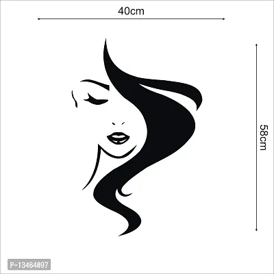 Sky Decal Black Decal Cute Girl face Wall Sticker for Home Decor (PVC Vinyl Covering Area 40cm X 58cm)-thumb3