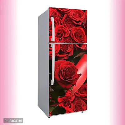 Sky Decal red Rose Colourful Flower Fridge Wallpaper Poster Adhesive Vinyl Sticker Fridge wrap Decorative Sticker (PVC Vinyl Covering Area 60cm X 160cm)