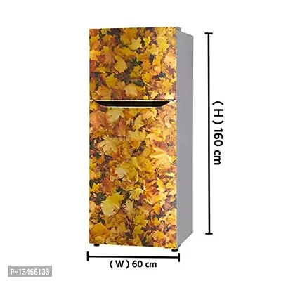 Decorative Leaf Natural Leaves Fridge Cover Wallpaper Poster Adhesive Vinyl Sticker Fridge wrap Decorative Sticker (PVC Vinyl Covering Area 60cm X 160cm)-thumb3