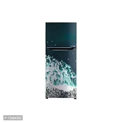 Sky Decal Abstract Blue sea with Boating Fridge Wallpaper Poster Fridge wrap Decorative Sticker (PVC Vinyl Covering Area 60cm X 160cm)