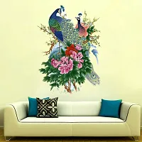 Sky Decal Lovely Peacock Multicolour Wall Sticker for Home d?cor (PVC Vinyl Covering Area 81cm X 58cm)-thumb1