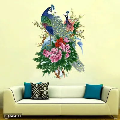 Sky Decal Lovely Peacock Multicolour Wall Sticker for Home d?cor (PVC Vinyl Covering Area 81cm X 58cm)-thumb2