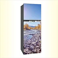 Sky Decal Abstract River crystel Mountain Decorative Fridge wrap Wallpaper Adhesive Vinyl Multicolor for Fridge Sticker (PVC Vinyl Covering Area 160cm X 60cm  63 X 24 inches)-thumb1