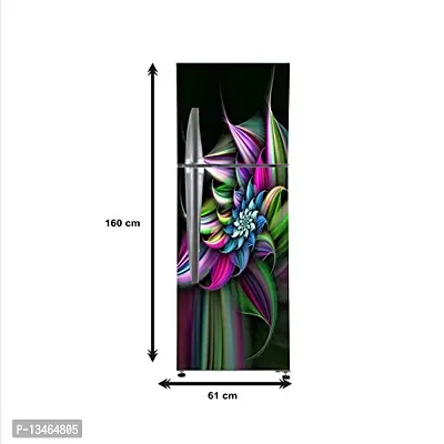 Sky Decal Abstract Flower colourfull Design Vinyl Fridge Cover Wallpaper Poster Adhesive Vinyl Sticker Fridge wrap Decorative Sticker (PVC Vinyl Covering Area 60cm X 160cm)-thumb4