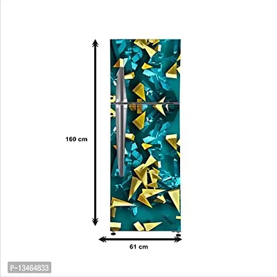 Sky Decal 3D Abstract Colorful Fridge Wallpaper Poster Adhesive Vinyl Sticker Fridge Wrap Decorative Wall Sticker (PVC Vinyl Multicolor) Size 60x160 cm-thumb4