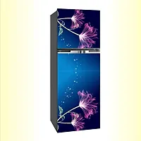 Sky Decal Violet Flower Leaves Star Vinyl Fridge Cover Wallpaper Poster Adhesive Vinyl Sticker Fridge wrap Decorative Sticker (PVC Vinyl Covering Area 60cm X 160cm)-thumb1