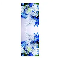 Sky Decal Decorative Blue  White Flowers with White Abstract Effect Extra Large Abstract Wall Fridge Sticker(PVC Vinyl)-thumb2