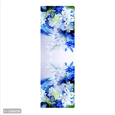 Sky Decal Decorative Blue  White Flowers with White Abstract Effect Extra Large Abstract Wall Fridge Sticker(PVC Vinyl)-thumb3