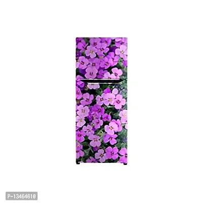 Sky Decal Violet Flower Leaves Colourful Flower Wallpaper Poster Adhesive Vinyl Sticker Fridge wrap Sticker (PVC Vinyl Covering Area 60cm X 160cm)