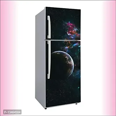 Sky Decal Abstract Decorative Space Moon Star Fridge wrap Wallpaper Adhesive Vinyl Multicolor for Fridge Sticker (PVC Vinyl Covering Area 160cm X 60cm  63 X 24 inches)