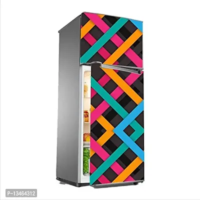 Sky Decal Decorative Multicolour Block 3D Pink, Green, Blue, Black, orrange, red 3D Lines Extra Large Abstract Wall Fridge Sticker(PVC Vinyl)-thumb2