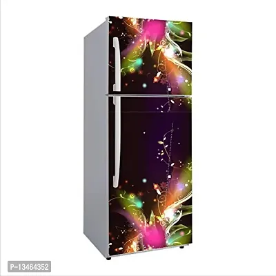 Sky Decal Decorative 3D Multicolour Flowers ligting and Shining Extra Large Abstract Wall Fridge Sticker(PVC Vinyl)