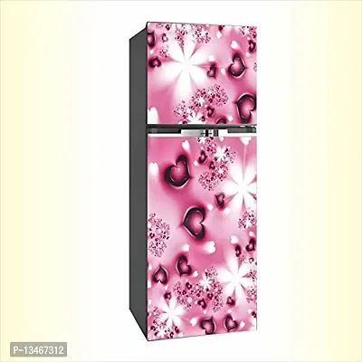 Sky Decal Decorative QUTE Hearts Pink Abstract Effect Fridge Wallpaper Poster self Adhesive Vinyl Fridge wrap Decorative Wall Sticker (PVC Vinyl Multicolor) Size 60x160 cm-thumb2