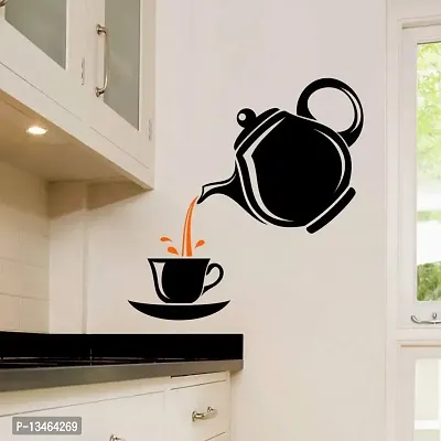 Sky Decal Black Decals Tea Cup caf? Wall Sticker for Home Decor (PVC Vinyl Covering Area 73cm X 71cm)-thumb2