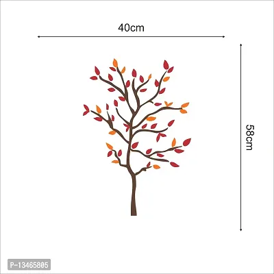 Sky Decal Tree  Leaves Multicolour Wall Sticker for Home Decor (PVC Vinyl Covering Area 40cm X 58cm)-thumb3