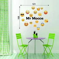 Sky Decal Abstract Mood Emoji Multicolour Wall Sticker for Bedroom Decoration (PVC Vinyl Covering Area 106cm X 121cm)-thumb2