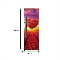 Sky Decal Fridge Sticker Decorative Romantic red Heart Tree, Sunset View Refrigerator Door Sticker PVC Vinyl Multicolor Design Fridge Wrap Sticker (160 cm x 60 cm or 63 X 24 Inches)-thumb3