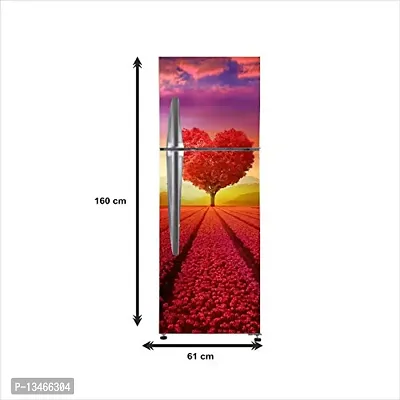 Sky Decal Fridge Sticker Decorative Romantic red Heart Tree, Sunset View Refrigerator Door Sticker PVC Vinyl Multicolor Design Fridge Wrap Sticker (160 cm x 60 cm or 63 X 24 Inches)-thumb4