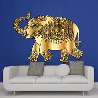 Sky Decal Abstract Multicolour Elephant Wall Sticker for Bedroom Decoration (PVC Vinyl Covering Area 58cm X 81cm)-thumb1