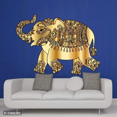 Sky Decal Abstract Multicolour Elephant Wall Sticker for Bedroom Decoration (PVC Vinyl Covering Area 58cm X 81cm)-thumb2