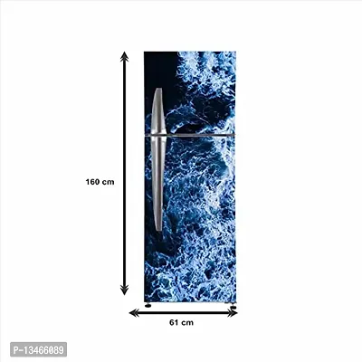 Sky Decal 3D Water Splash with Dark Abstract Effect Fridge Wallpaper Poster self Adhesive Vinyl Fridge wrap Decorative Wall Sticker (PVC Vinyl Multicolor) Size 60x160 cm-thumb4