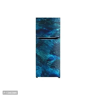 Abstract Decorative Blue Paint Wallpaper Poster Adhesive Vinyl Sticker Fridge wrap Decorative Sticker (PVC Vinyl Covering Area 60cm X 160cm)