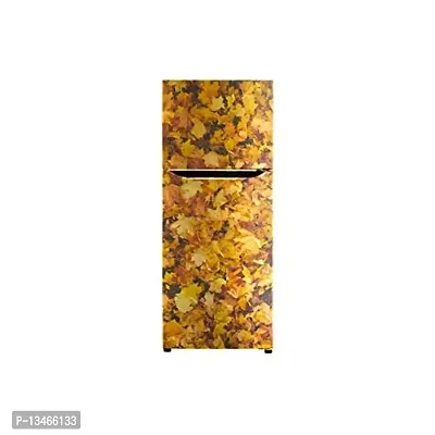 Decorative Leaf Natural Leaves Fridge Cover Wallpaper Poster Adhesive Vinyl Sticker Fridge wrap Decorative Sticker (PVC Vinyl Covering Area 60cm X 160cm)