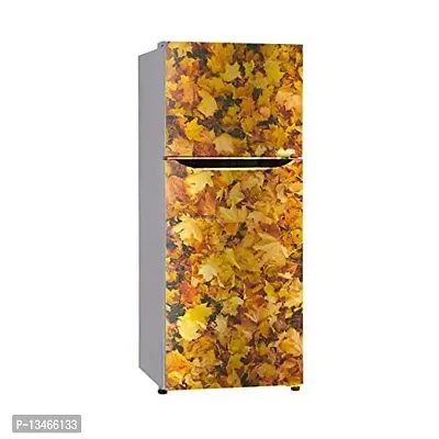 Decorative Leaf Natural Leaves Fridge Cover Wallpaper Poster Adhesive Vinyl Sticker Fridge wrap Decorative Sticker (PVC Vinyl Covering Area 60cm X 160cm)-thumb2